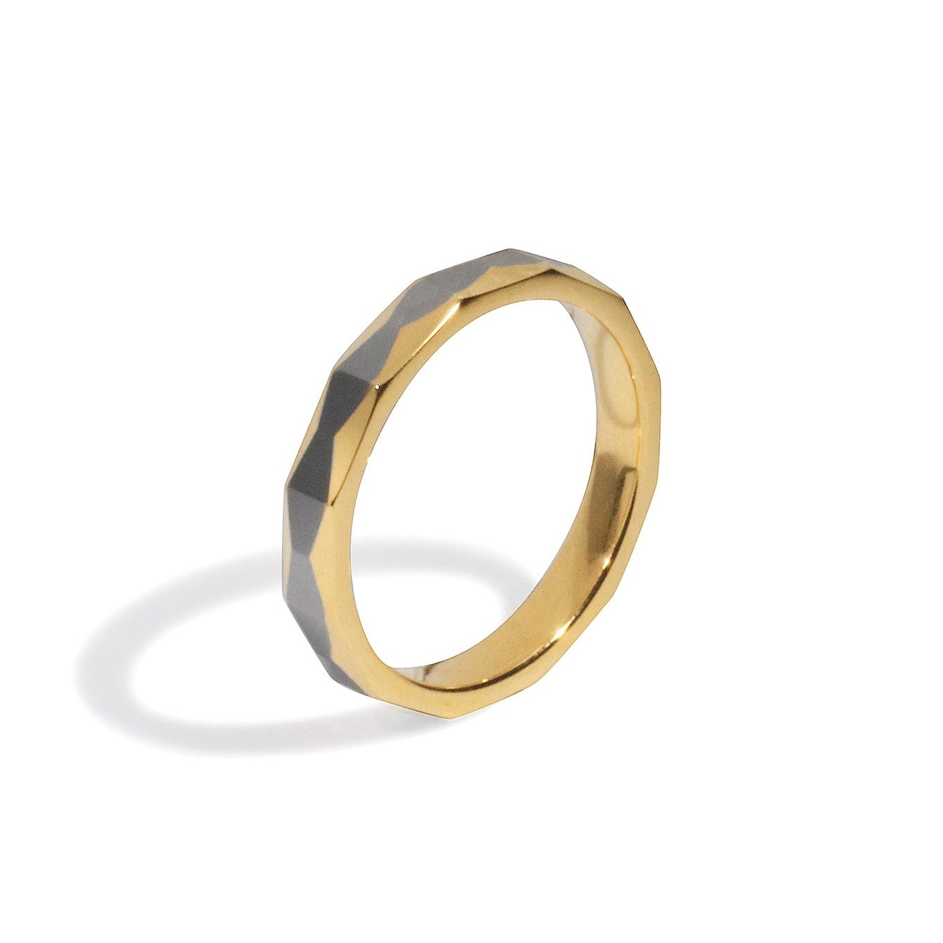 18k gold plated double color ring