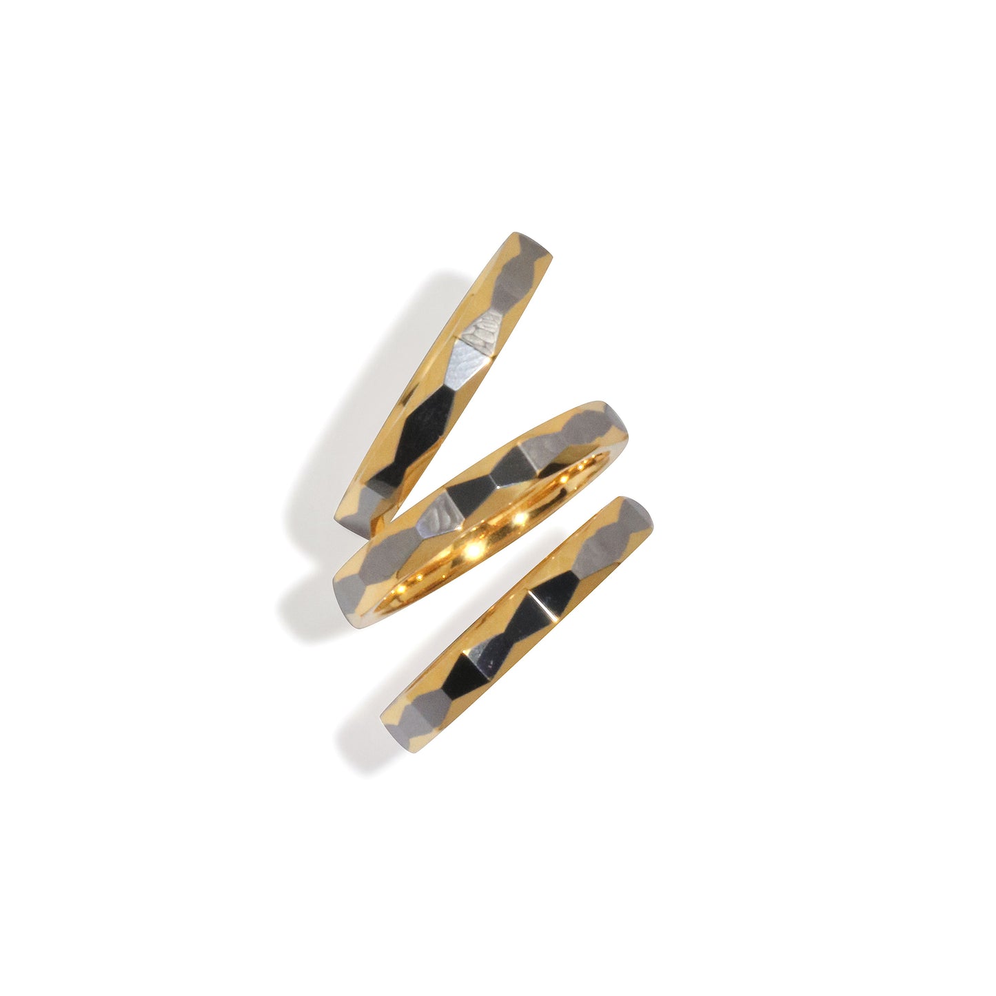 18k gold plated double color ring