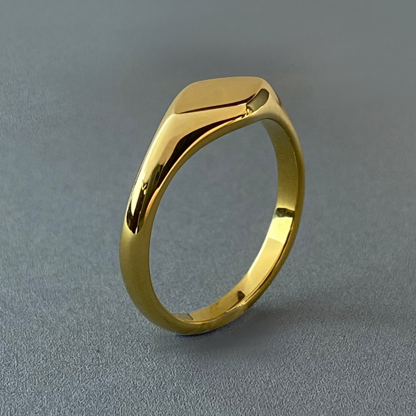 18k gold plated rhombus shape ring